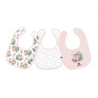 set de 3 baberos de algodon savanna rosa