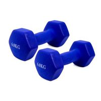 2x mancuernas pesas de 6kg acero cubierta en vinilo suave y antideslizante ejercicio en casa gimnasia musculacion color azul