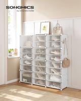 zapatero modular 48 pares de plastico blanco