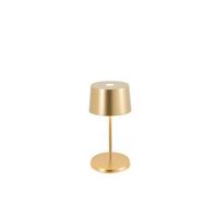 lampara de mesa led mini zafferano olivia pro oro amarillo recargable y regulable - 2200-2700-3000k 9 horas a maxima potencia