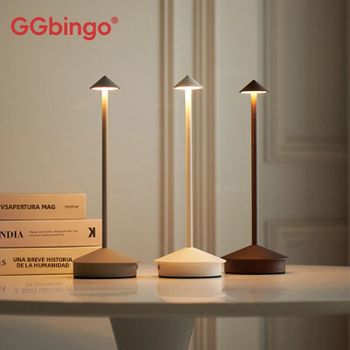 Lámpara de Mesa Recargable GGbingo, Lámpara LED Táctil Creativa para Comedor, Hotel, Bar, Cafetería, Lámpara de Escritorio Decorativa Tipo-C
