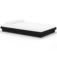 estructura de cama sin colchon madera maciza negro 120x200 cm vidaxl