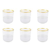 vasos de agua borde dorado alto nish - lote de 6
