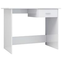 mesa de escritorio   escritorio de despacho  escritorio de aglomerado blanco brillante 100x50x76 cm