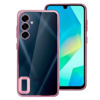 cool carcasa borde metalizado rosa para samsung galaxy a16  a16 5g