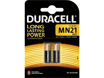 Pilas - Duracell MN21, Alcalinas, 12 V, 2 Unidades (A23 / 23A V23GA LRV08), Negro