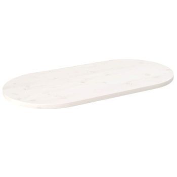 Tablero De Mesa Ovalado Madera Maciza Pino Blanco 100x50x2,5 Cm Vidaxl