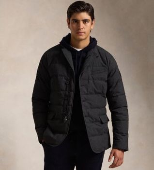 Polo Ralph Lauren para hombre. 710938580003 Chaqueta Quilted Down negro (L), Casual, Poliéster Reciclado