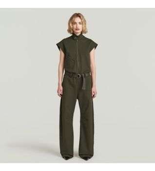 G-Star para mujer. D28710-E406-995 Mono Soft Sculpt verde (L), Casual, Poliéster, Manga corta