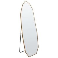 espejo de pie 49 x 165 cm marco de aluminio forma irregular soporte completo dorado tartas