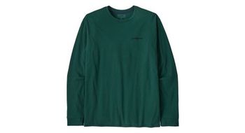 Camiseta manga larga patagonia p 6 logo responsibili tee verde hombre