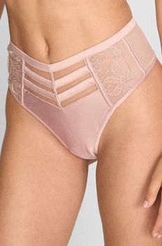 Hunkemöller Tanga de corte alto Rosa Rosa