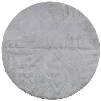 Alfombra De Pelo Corto Look Escandinavo Iza Gris Ø 120 Cm Vidaxl