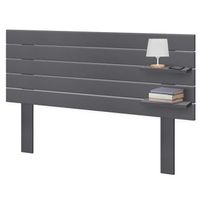 dhome cabecero con estantes de madera reciclada dm colgante pared estilo palet horizontal con patas 145x46cm cama vintage nordico 145cm gris solido