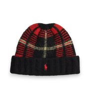 polo ralph lauren para hombre 449p20228001 gorro de cuadros rojo osfa lana clasico