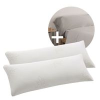 pack ahorro 2 almohadas viscoelastica copos aloe vera  2 fundas almohada perla cama 180cm donegal collections