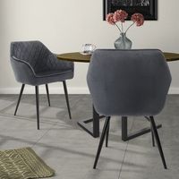 set 2x sillas de comedor antracita ml-design
