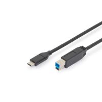 digitus cable usb-c a usb-b machomacho18m negro
