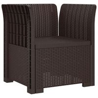 sillon individual apariencia de ratan pp marron vidaxl