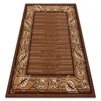 alfombra bcf morad feliks marco hojas clasico - marron 300x400 cm