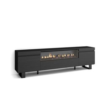 Mueble Tv Manilva-01 Con Chimenea Y Almacenamiento Práctico