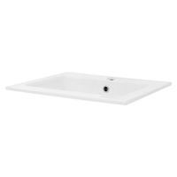lavabo cuadrado 45x225x42cm ceramica blanca brillante ecd germany