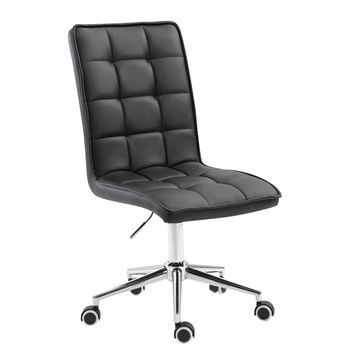 Taburete Peking V2 Simil Cuero Negro 61x43x90 Cm Clp