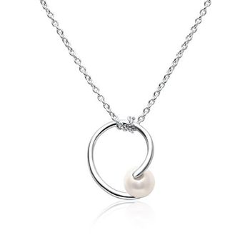 Cadena de mujer de plata 925 rodiado con perla