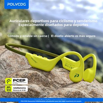 POLVCDG Auriculares de Conducción Ósea Abiertos para Ciclismo, Auriculares Bluetooth 5.4 para Deportes al Aire Libre y Correr X1