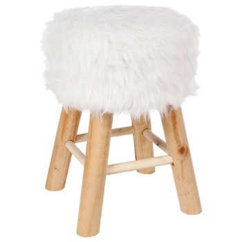Taburete con asiento de piel