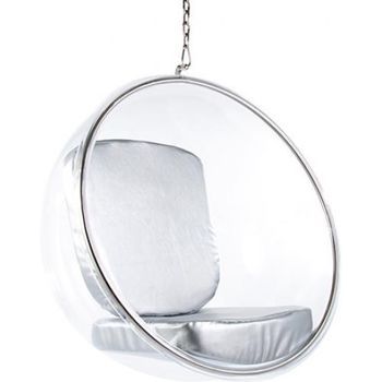 Sillón Colgante De Diseño - Polipiel - Popi  Plata