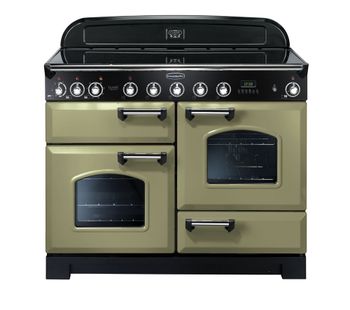 RANGEMASTER Classic Deluxe 110 Electric Induction Range Cooker - Olive Green & Chrome, Olive