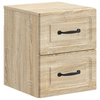 Mesita De Noche De Pared Roble Sonoma 34,5 X 33 X 40 Cm Vidaxl
