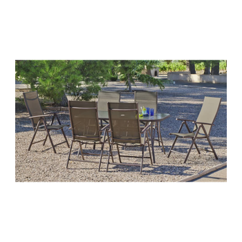 Conjunto Mesa Y 4 Tumbonas Para Jardín Y Terraza