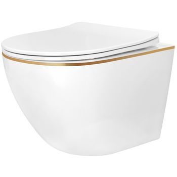 Taza De Inodoro Rea Carlo Mini Tornado Nf Gold Edge White
