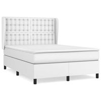 cama tapizada 193x147x128 cm vinilo - blanco