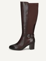 caprice boots brown made of leather and synthetic with block heel size 385
