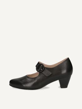 CAPRICE Pumps, black, made of Leather with Block heel, Size 40