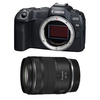Cámara Mirrorless Canon EOS R8 24.2MP Sensor Full-Frame WiFi Bluetooth + Objetivo RF 28-70mm f/2.8 IS USM
