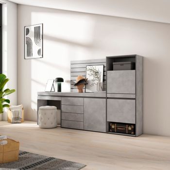 Zapatero efecto madera cemento 237x35x145cm