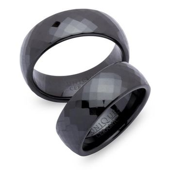 Alianzas negras cerámica grabado láser 7,5mm