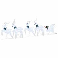 renos led 5 uds plateado 43 x 18 x 66 cm tela vidaxl