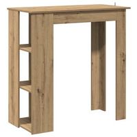 mesa alta con estante madera roble artisan 102x50x1035 cm vidaxl