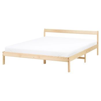 Cama Con Somier Estilo Minimalista De Madera De Pino 160 X 200 Cm Marrón Claro Madone
