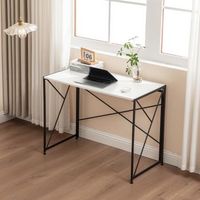 escritorio - mesa de estudio - mdf y metal - blanco 99x50x75cm