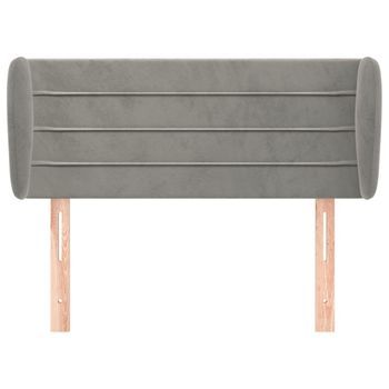 Cabecero Cama Mueble De Dormitorio De Terciopelo Claro 103 X 23 X 78/88 Cm Gris M02_0008089