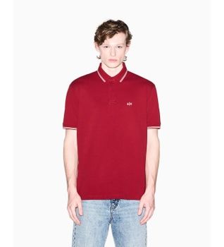 A|X Armani Exchange para hombre. XM001287AF17321U5101 Polo de punto piqué de algodón elástico rojo (XS), Casual, Manga corta