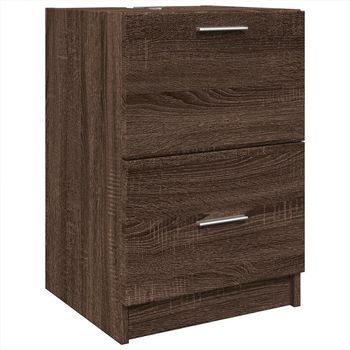Armario De Lavabo Madera De Ingeniería Marrón Roble 40x37x59 Cm Vidaxl