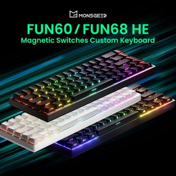 Akko MonsGeek FUN68 FUN60 PRO y MAX HE teclado magnético 60% 65% teclados para juegos disparador rápido 8K teclado personalizado Gamer Esports