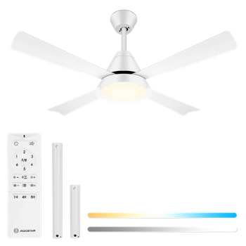 Aigostar Ventilador de Techo con Luz LED Lampara Ventilador Techo Ultra Silencioso con Mando a Distancia, Motor DC Reversible, CCT 2700K-6500K, Regulable, 6 velocidades, Ø132cm